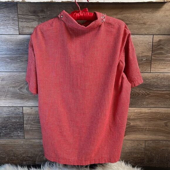 Cabin Creek Ladies Button Up Short Sleeves Top Blouse,Size 1X,Red,White & Black - Picture 6 of 7